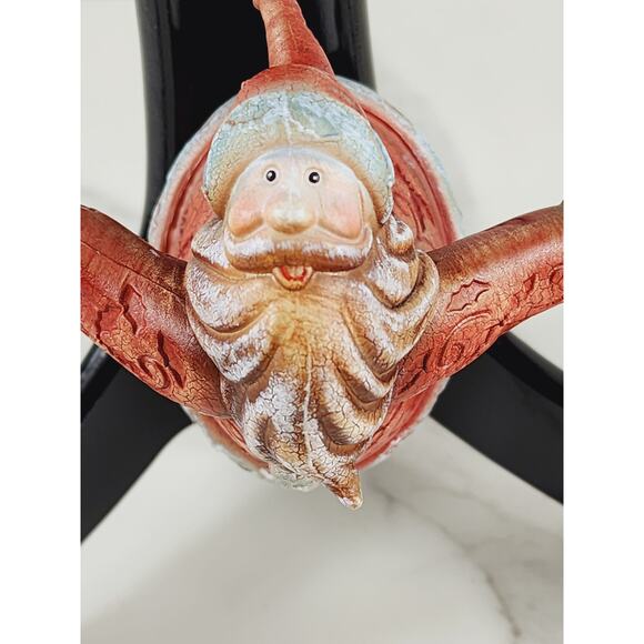 Christmas Tree Ornament Santa Claus Flying Holidays 4 3/4" Xmas Decoration Vtg - Picture 3 of 14